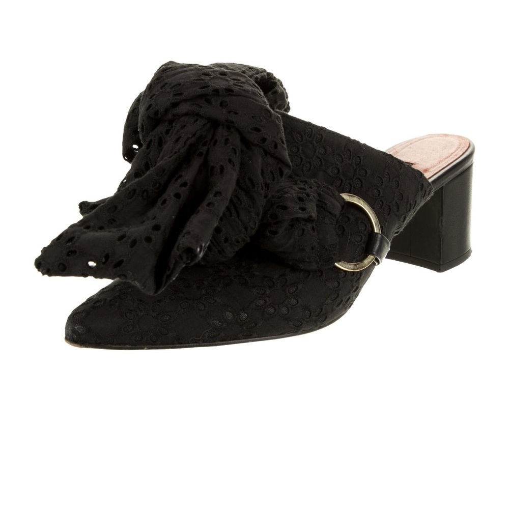 Mother of Pearl Crochet Trim Mules